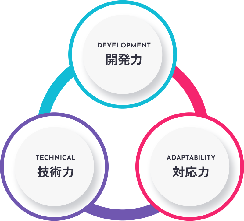 coloring_venn 開発力 技術力 対応力
